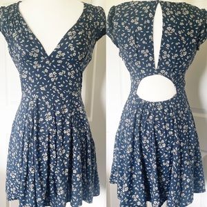 Vintage Ralph Lauren Denim & Supply Cut Out Floral Cap Sleeve Mini Dress